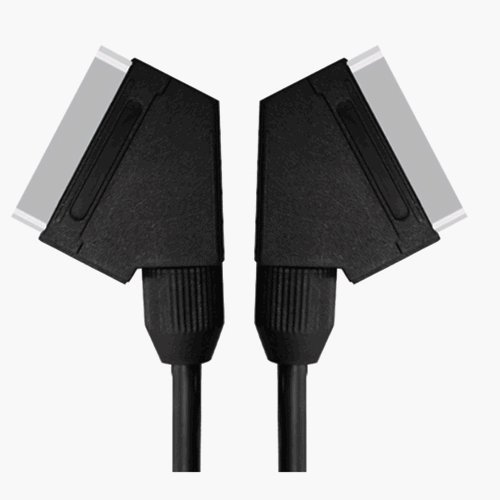 World of Data 3m Scart Cable - Fully Wired (All 21 Pins) - Nickel Plated - Male to Male (M-M) Lead - DVD - Video - Audio - TV - Set Top Box - Freeview