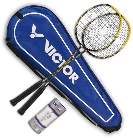 VICTOR Ultramate 9 Set Badmintonschläger für ambitionierte Vereins- und Freizeitspieler aus 100% High Carbon