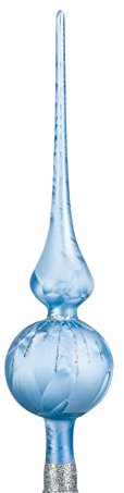 Weihnachtsbaumspitze Groß 35cm in Ice Blau Silber Regen Baumspitze Spitze Tannenbaumspitze Christbaumspitze Weihnachtsbaum Christbaum Tannenbaum Christmas Tree Top NEU