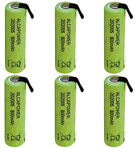 Set di 6 Batterie Accumulatore Ni - MH AAA 1,2V 800mAh - T. a Saldare (Confezione da 6 Batterie)