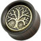 Piercingfaktor Ohr Plug Flesh Tunnel Piercing Ohrpiercing Holz Baum des Lebens Altgold 10mm