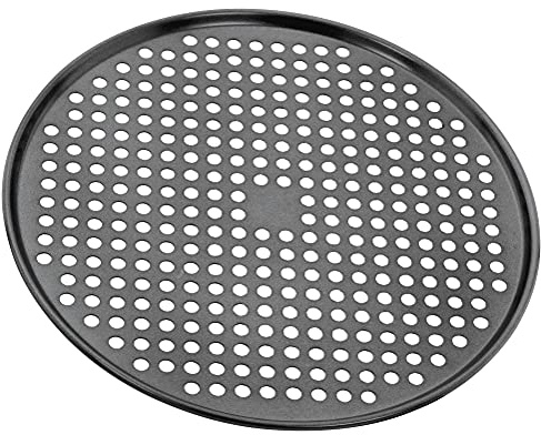 Stellar Non-Stick Crispy Crust Pizza Tin, 35cm, Dishwasher Safe, Carbon Steel, PFOA Free
