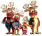 Petra's Bastel-News Bastelset Familie Rentier mit Christbaumkugeln, Holz, 10, 15, 20cm