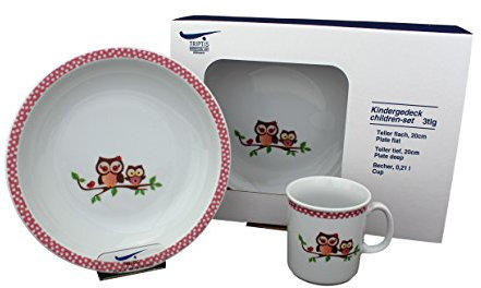 Eschenbach Porzellan Group Kindergeschirr Erna und Emilia Kindergedeck, 3 teilig, Porzellan, Dekor, 1 x 1 x 1 cm