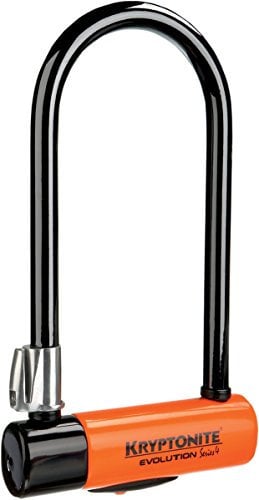 Kryptonite Bügelschloss Evolution 4 Std. mit Flex Frame Halter, Schwarz, 10.2 x 22.2 cm