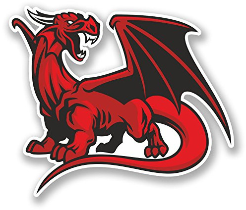 2 x 10cm Red Dragon Vinyl Sticker Decal Bike Laptop Car Wales Welsh Angry #6003 (10cm Wide x 8.5cm Tall)