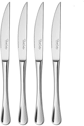 Robert Welch RW2 Bright Cutlery Steak Knife, Set of 4. Made from Stainless Steel. Dishwasher Safe.