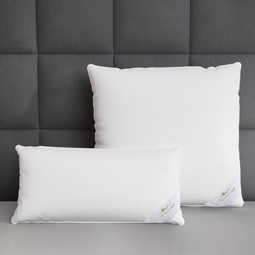 G BETTWARENSHOP 3-Kammer-Kopfkissen - stützendes Federn- und Daunenkissen, Made in Germany, Bezug 100% Baumwolle, für Allergiker geeignet, bei 60°C waschbar 80x80 cm