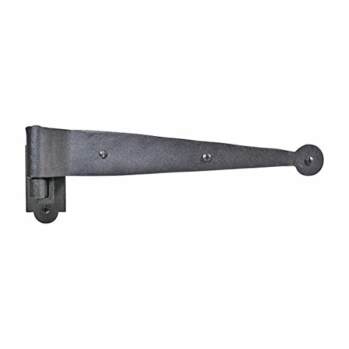 Renovators Supply Manufacturing Black Offset Strap Lift Off Pintle Hinge 27.94 cm X 6.67 cm Wrought Iron Pin Hinges for Shutters, Exterior Window Doors Or Gates Offsets with Hardware