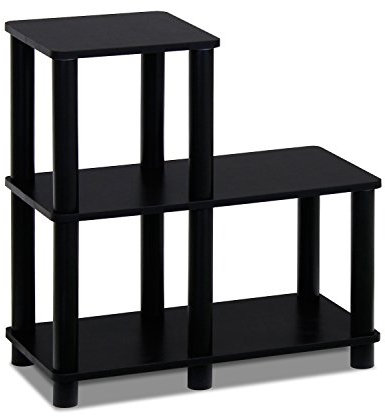 Furinno Turn-N-Tube 3-Tier Accent Decorative Shelf, Espresso/Black