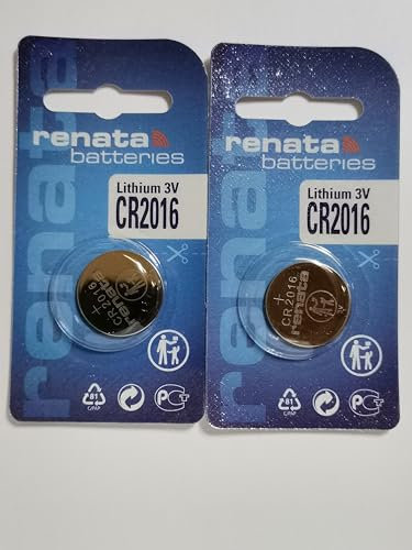 2 pilas de botón de litio Renata CR2016 de 3 V