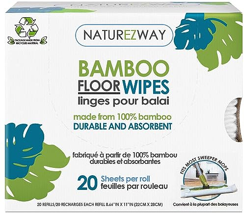 NatureZway - Wet or Dry Floor Wipes Made with Rayon from Bamboo - 20 Wipe(s)