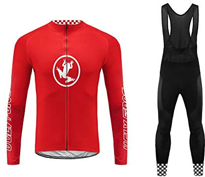Future Sports UGLYFROG MTB MTB Invierno Termo Maillot de Ciclismo Hombre Mangas Largas Ropa para Bicicleta 20D Cojín Conjunto Bici de Montaña Chaqueta+Bib Pantalones Culote de Ciclista Largo