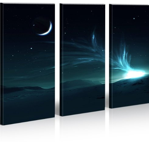 islandburner Bild Bilder auf Leinwand Sun Moon XXL Poster Leinwandbild Wandbild art up your life ®