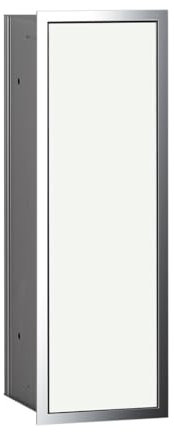 Emco Asis 150 Unterputz Badschrank für WC-Bürste, chrom/Glas weiß, Einbauschrank, Türanschlag wählbar - 973027831