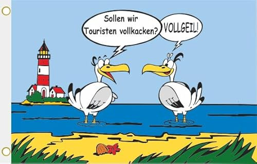 U24 Flagge Fahne Möwen Touristen vollkacken 90 x 150 cm