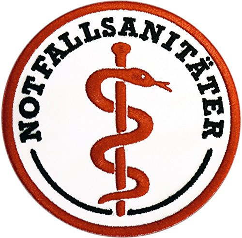 Notfallsanitäter Stoffaufnäher/Patch Klett (8cm Durchmesser)| Rettungsdienst | DRK | Malteser | Johanniter | ASB | BRK