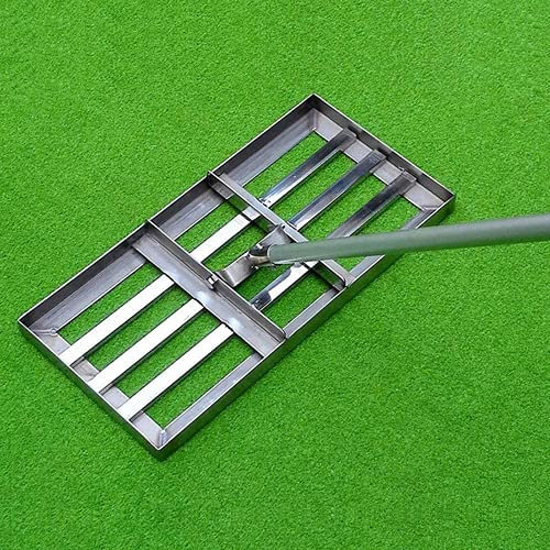 Rasenrechen Golf Garden Grass Level Rasen Rechen,Lawn Leveling Rake,Golf-Leveler,Golf Grass Levelawn,Hochleistungs-Edelstahl-Hochleistungs-Rasen-Push-Level-Tool Golfausrüstung Mit 43-Zoll-Griff
