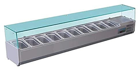 Polar G-Series Countertop Prep Fridge Stainless Steel 10x 1/4 GN G611 | Built-in glass surround protects food, operating from 2°C to 8°C with a 230W motor. Ideal for busy commercial lines.