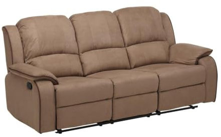 Vente-unique Relaxsofa Microfaser 3-Sitzer Herna - Braun