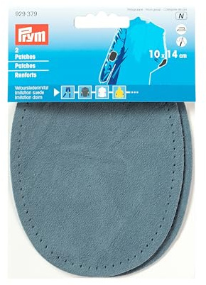 Prym Patches Imitation Suede Iron-on 10 x 14 cm Medium Blue, Part_B00UDETC9I
