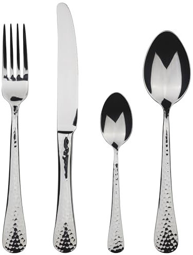 Bergner Eiffell - Komplettes Spiel 24 Cover 6 Löffel - 6 Halter - 6 Teelöffel - 6 Messer - - Hergestellt in resistenter Edelstahl - Mattes Finish - einfach zu waschen