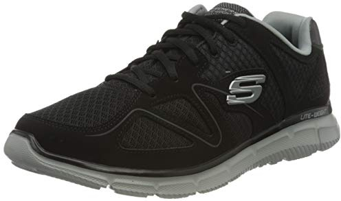 Skechers Herren Satisfaction Sneaker, Schwarz (Black 58350-BKGY)