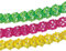 3X PAPSTAR Girlande Neon, schwer entflammbar, je 4m, ø 12cm. Farbe Gelb, Rosa (Pink) & Grün