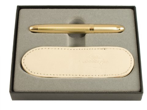 Fisher Space Pen Bullet – Gold mit Beige Leder Pen Fall in Geschenkbox