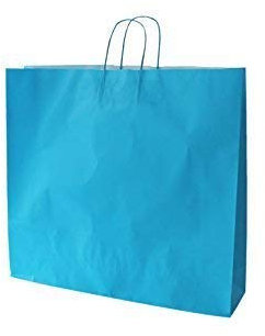 Papiertragetaschen mit Kordel extra groß 54 + 14 x 50 cm (25 Stück, HELLBLAU)