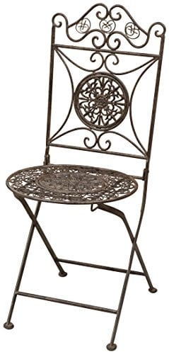 Biscottini Eisenstuhl 39x96 cm | Gartenstühle Metall | Metallstuhl | Gartenstuhl Eisen antik | Garten und Balkon stühle | Gartenstuhl Metall