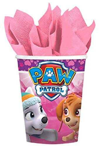 amscan 581665 – Lot de 8 gobelets en Papier Rose Pat' Patrouille