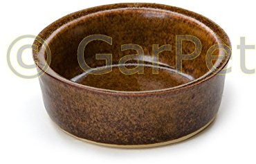 Zewool Keramik Futtertrog für Kleintiere wie Kaninchen, Meerschweinchen und Hamster, robuste Keramikqualität, Spülmaschinenfest, 50 ml, Braun, rustic