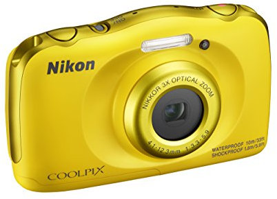 'Nikon COOLPIX W100 Digitalkamera kompakt, 13,2 Megapixel, LCD 3, Full HD, Gelb [Nital Card: 4 Jahre Garantie]