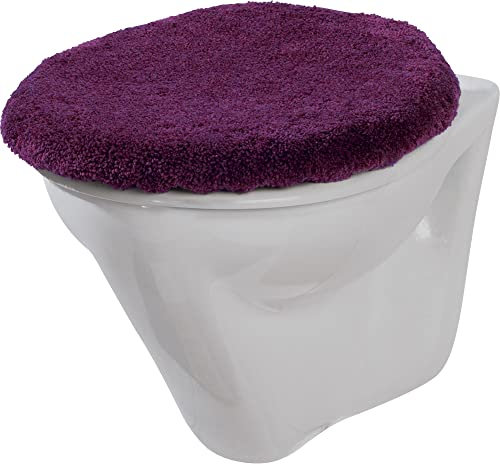 Erwin Müller WC-Deckelbezug Kreta aubergine Größe 47x50 cm - weich und flauschig, trocknergeeignet