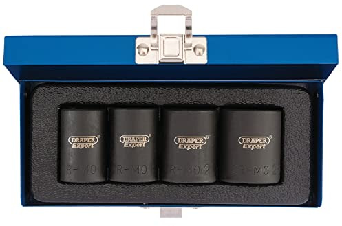 Draper 34032 1/2 Sq. Dr. Locking Wheel Nut Set (4 Piece), Black