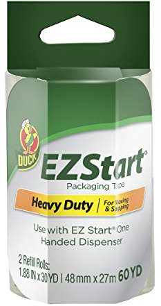 Tape - Duck Brand EZ Start Packaging Tape, 1.88-Inch x 54.6-Yard Roll, 2 Rolls, Clear. by Duck