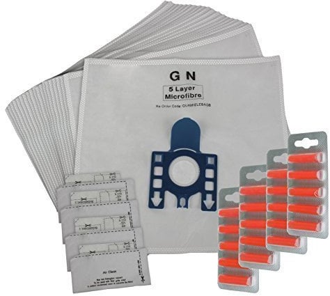 Vacspare Deluxe GN Type Microfibre Dust Bags for Miele S5000, TT5000, S5261, Power Plus & S8320 Series Vacuum Cleaners + Vacuum Fresheners (Pack of 20)