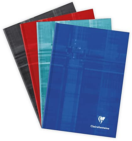 Clairefontaine 9510C - Kladde DIN A5 14,8x21 cm, mit Hardcover, blanko, 96 Blatt, farbig sortiert, 1 Stück