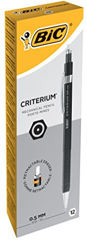 BIC Criterium Porte-Mines 0,5 mm - Noir, Boîte de 12