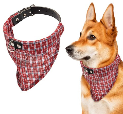 Karlie Rondo mit Halstuch, Hundehalsbänder, Leder, Stoff, Rot, 52 x 2 cm