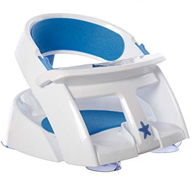 Dreambaby F661 Badesitz-Baby Sitzhilfe Badewannensitz Badesitz Babysitz, Premium blau gepolstert mit Temperatursensor