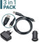 Slabo 3in1 Lade-Set für Dragon Touch X10 | Tolino Vision 1 | 2 | 3 | 4 HD Starter Set Datenkabel Micro USB | KFZ Adapter | USB Netzadapter - SCHWARZ