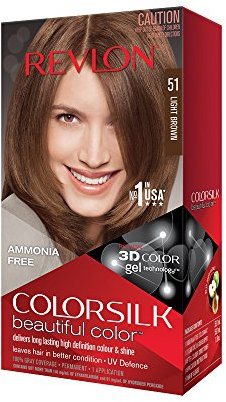 Revlon – Colorsilk Beautiful Color, Coloración Capilar Permanente, con Keratina y Aminoácidos, Color Intenso, Larga Duración, Sin Amoníaco, Resultado Natural, Tono 51 CASTANO CLARO