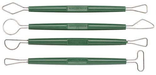 GLOREX 6 8076 40 - Modellierschlingen, 4 teiliges Modellierwerkzeug zum Bearbeiten und Gestalten von Skulpturen und Figuren