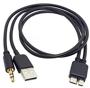System-S Auto KFZ Aux Kabel 3.5mm Klinke zu Micro USB 3.0 für Smartphone Handy Tablet PC Micro USB 2.0 und 3.0