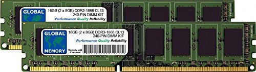 GLOBAL MEMORY 16Go (2 x 8Go) DDR3 1866MHz PC3-14900 240-PIN DIMM MÉMOIRE RAM pour Ordinateurs DE Bureau/Cartes Meres