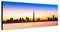 Wandbild auf Leinwand als Panorama in 150x50cm Dubai Skyline Wolkenkratzer Wasser Abendlicht