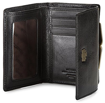 WITTCHEN Geldbörse aus Rindsleder | Kollektion: Arizona | aus hochwertigen Materialien | elegant und klassisch | Schwarz | 11x8 cm