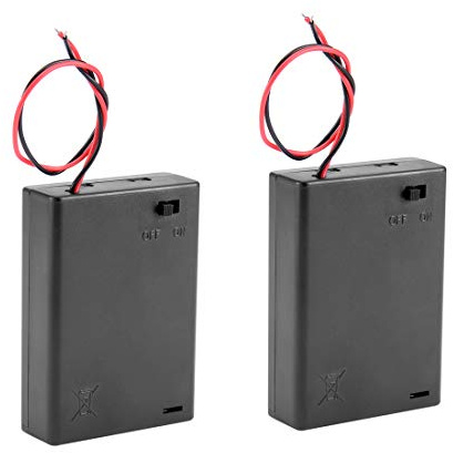 sourcing map 2 Pcs Wired ON/OFF Switch 3 x AA 4.5V Battery Holder Case w Cover